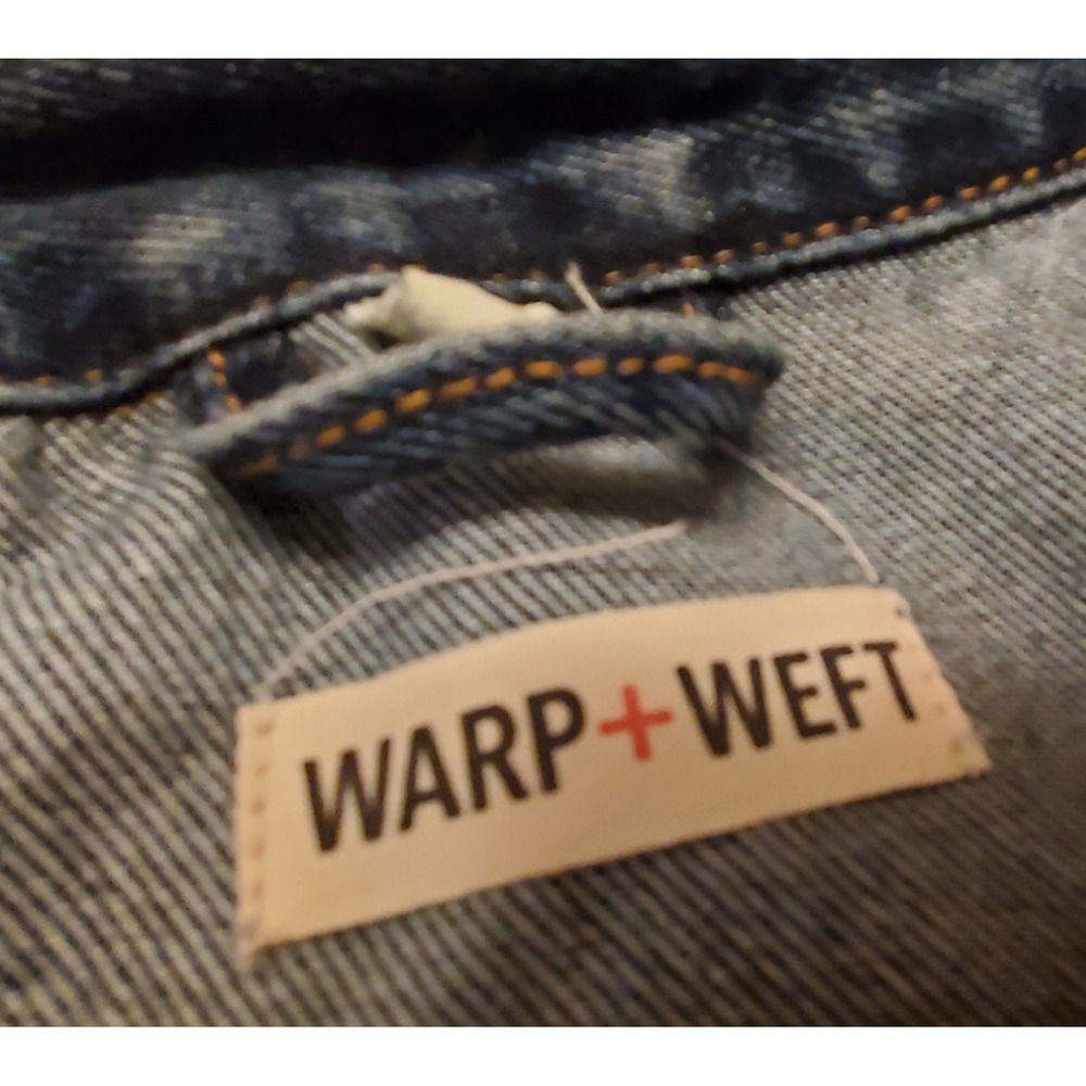 Warp + Weft Jean Trucker Jacket Denim Sea Seattle Scout Blue SM Copper Unisex - Picture 13 of 16
